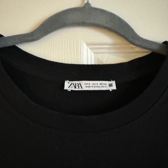 Zara black tiered dress with puff sleeves size small - Picture 2 of 2